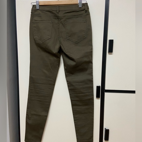 Women's Stretchy Denim Pants - Olive Green - US 4 - Business Casual - ZARA - Picture 3 of 9